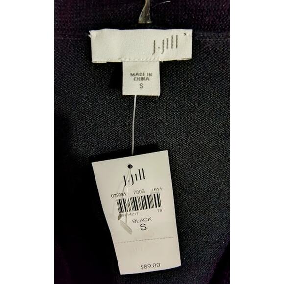 J. Jill Black Wrap Front Long Sleeve Sweater, Black, Sz S, NWT - Picture 5 of 7